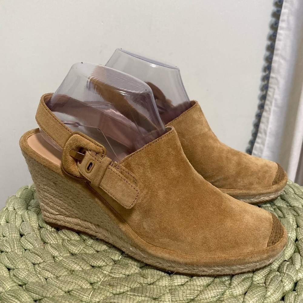 VERONICA BEARD Seki Tan Suede shoes Slingback Espadrille Wedges